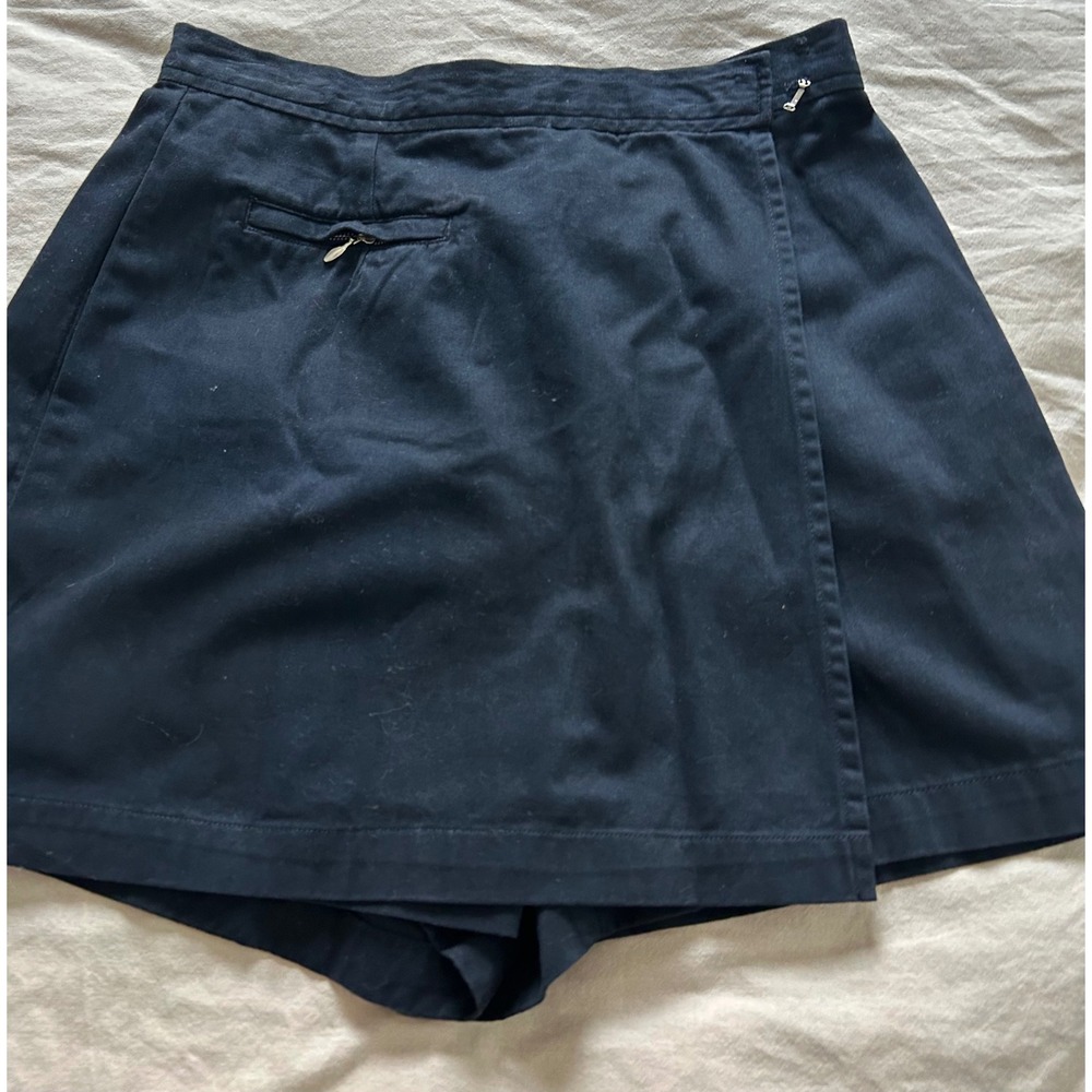 Merona Black Cotton Wrap Skort Women Size 8 High Waisted Mini Skirt Shorts